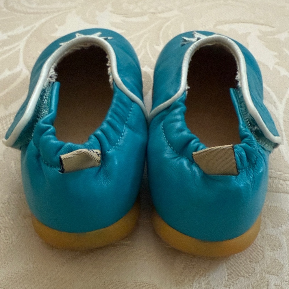 Toddler blue leather shoes 6 - Picture 2 of 4